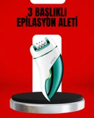3'ü 1 Arada Epilatör Su Geçirmez Metal Başlıklı LED Işıklı 90 Dakika Şarjlı thumbnail 1