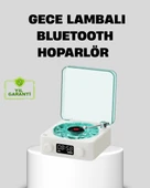 Gece Lambası Stereo Bluetooth Hoparlör Dijital Saatli Vintage Tasarım Çok Fonksiyonlu thumbnail 1