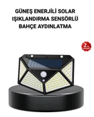 Solar Bahçe Lambası 100 LED Hareket Sensörlü Güneş Enerjili Aydınlatma thumbnail 1