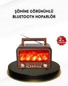 Alev Işığı Efektli Solar Bluetooth Hoparlör Radyo Destekli Taşınabilir Model thumbnail 1