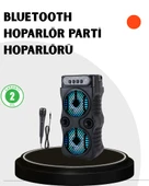Bluetooth Bağlantılı Taşınabilir Hoparlör – LED Işıklı, FM Radyolu, Mikrofon Girişli thumbnail 1