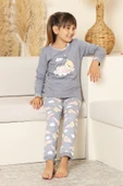 Kız Çocuk %100 Pamuk İnterlok Kumaş Pijama Takımı 11-15 Yaş 12448 thumbnail 8