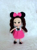 Minnie Mouse Güzeli Bebek Amigurumi Organik Oyuncak thumbnail 3