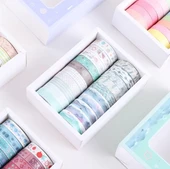 Share Vintage Washi Tape Bant Yapışkanlı Maskeleme Kağıdı Desenli Bant 20'li - Orman Stili Desenler thumbnail 3