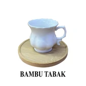 Bambu Tabaklı Porselen Kahve Takımı – 6 Kişilik thumbnail 4