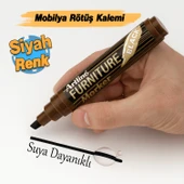 Siyah Renk Mobilya Rötuş Kalemi Ahşap Masa Sehpa Dolap Kalemi Parke Çizik Giderici Çatlak Kapatıcı thumbnail 2