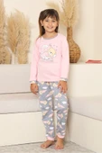 Kız Çocuk %100 Pamuk İnterlok Kumaş Pijama Takımı 11-15 Yaş 12448 thumbnail 5