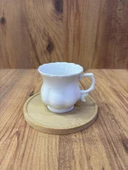 Bambu Tabaklı Porselen Kahve Takımı – 6 Kişilik thumbnail 2