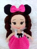 Minnie Mouse Güzeli Bebek Amigurumi Organik Oyuncak thumbnail 2