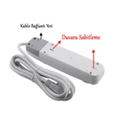 Topraklı Kablolu 4'lü Grup Priz Fiş Çoğaltıcı 10 Metre Çoklu Uzatma Kablosu Anahtarsız Monofaze thumbnail 3