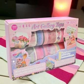 Art Vintage Washi Tape Bant Yapışkanlı Maskeleme Kağıdı Desenli Bant 12'li - Pembe Van Gogh Tabloları thumbnail 5