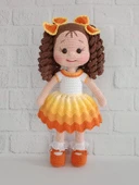 Gün Batımı Kıvırcık Saçlı Karnaval Bebek Amigurumi Organik Oyuncak thumbnail 1