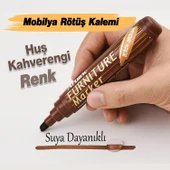 Huş Kahverengi Renk Mobilya Rötuş Kalem Ahşap Masa Sehpa Dolap Parke Çizik Giderir Çatlak Kapatır thumbnail 2