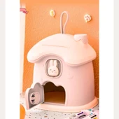 DailyTech Anahtarlı Sevimli Tavşan Figürlü Pembe Kumbara Çocuk Odası Dekoru Para Kutusu thumbnail 3