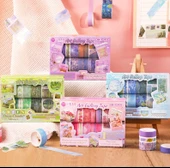 Art Vintage Washi Tape Bant Yapışkanlı Maskeleme Kağıdı Desenli Bant 12'li - Pembe Van Gogh Tabloları thumbnail 6