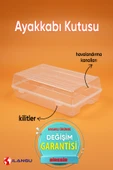 20 ADET ŞEFFAF KADIN AYAKKABI SAKLAMA KUTUSU- HAVA KANALLI- AYAKKABI DÜZENLEYİCİ thumbnail 4