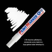 İşaretleyici Marker Beyaz Kalem Markalama Kalemi Markör Kalıcı Metal Plastik Cam Ahşap Yüzey thumbnail 4
