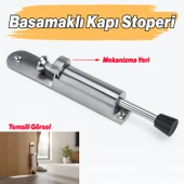 Basamaklı Kapı Stoperi Saten Kapı Tutucu Kaymaz Dayanıklı Malzeme Pratik Ev Ofis Kullanımına Uygun thumbnail 2