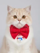 Snowman Kedi Papyonu Kurdela Tasma Yılbaşı Noel thumbnail 1