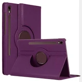 Samsung Galaxy Tab S9 FE Uyumlu Tablet Kılıfı Ekran Koruyucu Kalem Set Mor thumbnail 3