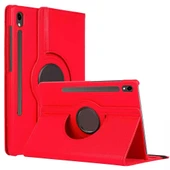 Samsung Galaxy Tab S9 FE Uyumlu Tablet Kılıfı Ekran Koruyucu Kalem Set Kırmızı thumbnail 3