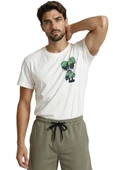 Graffiti Tarzı Gözlüklü Yeşil Ayıcık Baskılı Premium Erkek Tişört thumbnail 4