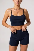 Kadın Lacivert Şortlu Kaşkorse Gecelik Takım - Modern, Konforlu ve Günlük Kombinlere Uygun thumbnail 5