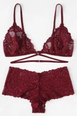 Kadın Bordo Özel Şık Sütyen Külot Takımı - Modern, Konforlu ve Günlük Kombinlere Uygun thumbnail 2