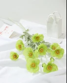 Yapay Çiçek Gelincik Çiçeği Yeşil Renk 3 Çiçek 1 Tomurcuk 59Cm thumbnail 6