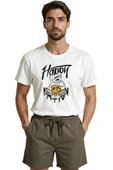 Graffiti Tarzı ''Happy'' Yazılı ve X Gözlü Ayıcık Baskılı Premium Erkek Tişört thumbnail 6
