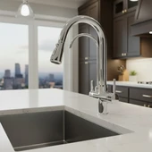 Arıtmalı Spiralli Pull-out Mutfak Bataryası Krom Renk Musluk Armatür thumbnail 3