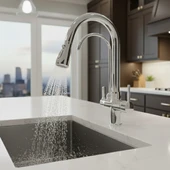 Arıtmalı Spiralli Pull-out Mutfak Bataryası Krom Renk Musluk Armatür thumbnail 4