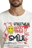 ''Streetwear Good Vibes'' ve ''Smile'' Yazılı Graffiti Temalı Premium Erkek Tişört thumbnail 7