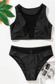 Kadın Siyah Tül Detaylı Yüksek Bel Sütyen Takımı - Modern, Konforlu ve Günlük Kombinlere Uygun thumbnail 3