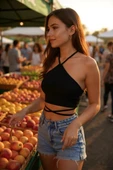 Kadın Siyah Sırtı Açık Boyundan Çapraz Bağlamalı Crop Top Bluz - Şık, Rahat ve Kolay Kombinlenebilir thumbnail 5