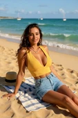 Kadın Sarı Çapraz Sırt Detaylı Şık Crop Top Büstiyer - Modern ve Şık Tasarım thumbnail 4