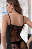 Kadın Siyah Sırt Kısmı Komple Dantelli Mini Gecelik - Modern ve Şık Tasarım thumbnail 3