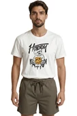 Graffiti Tarzı ''Happy'' Yazılı ve X Gözlü Ayıcık Baskılı Premium Erkek Tişört thumbnail 1