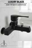 Banyo Bataryası Lotus Serisi Ağır Tip Lüks Siyah Renk Duş Musluğu Musluk Armatür thumbnail 1