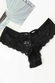 Kadın Siyah Dantel Tanga Külot - Modern ve Şık Tasarım thumbnail 5
