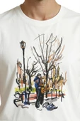Sokak Müzisyeni Temalı Sanatsal Baskılı Premium Erkek Tişört thumbnail 7
