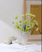 Yapay Çiçek Gelincik Çiçeği Yeşil Renk 3 Çiçek 1 Tomurcuk 59Cm thumbnail 8