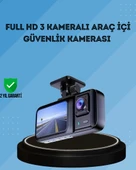 360° Kapsama Sahip Full HD Araç Kamerası 3’lü Kayıt Gece Görüşlü DashCam thumbnail 1