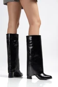 Wila Siyah Parlak Topuklu Tak Çıkar Çizme thumbnail 2