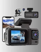 360° Kapsama Sahip Full HD Araç Kamerası 3’lü Kayıt Gece Görüşlü DashCam thumbnail 2