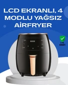 6L Yağsız Fritöz 2400W Dokunmatik Ekran Otomatik Kapanma Airfryer thumbnail 1