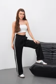 Yandan çift şeritli pantolon siyah thumbnail 3