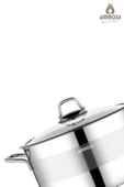 Asude 6 Parça Paslanmaz Çelik Cam Kapaklı Tencere Seti thumbnail 3