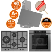 Ferre FryArt & SilentArt GION Sessiz Antrasit Gri Ankastre Set (D088-SA+ QEP63CPR +ED078-WFA 1'wok) thumbnail 1