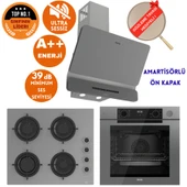 Ferre FryART&SteamART-SilentArt Qİ Sessiz Antrasit-Gri  Ankastre Set (D082-SA + QEP64CPR +CS208-FA) thumbnail 1